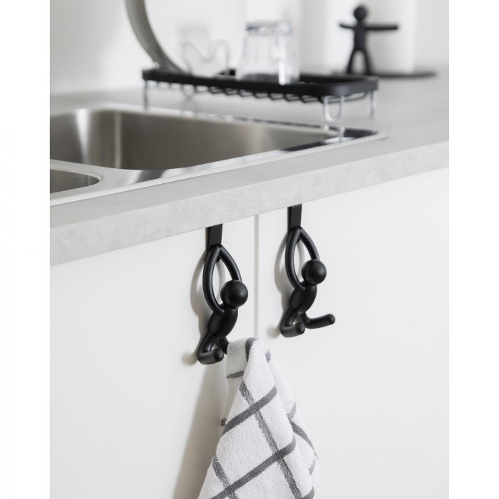 umbra buddy over the door cabinet hook set of 2 - black