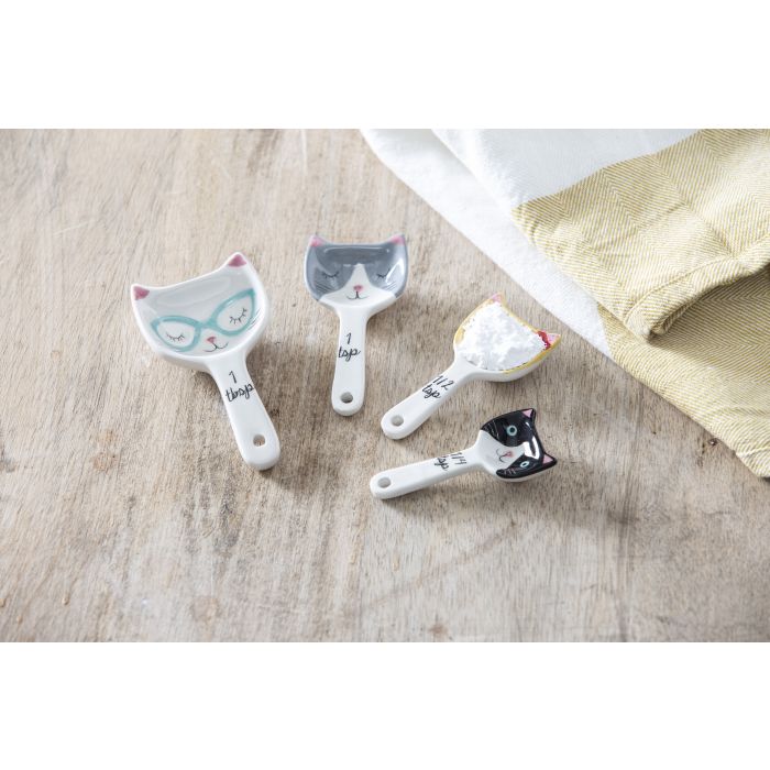 davis & waddell kitty crew measuring spoons 4pcs Set multi-coloured 11x6x2.5cm