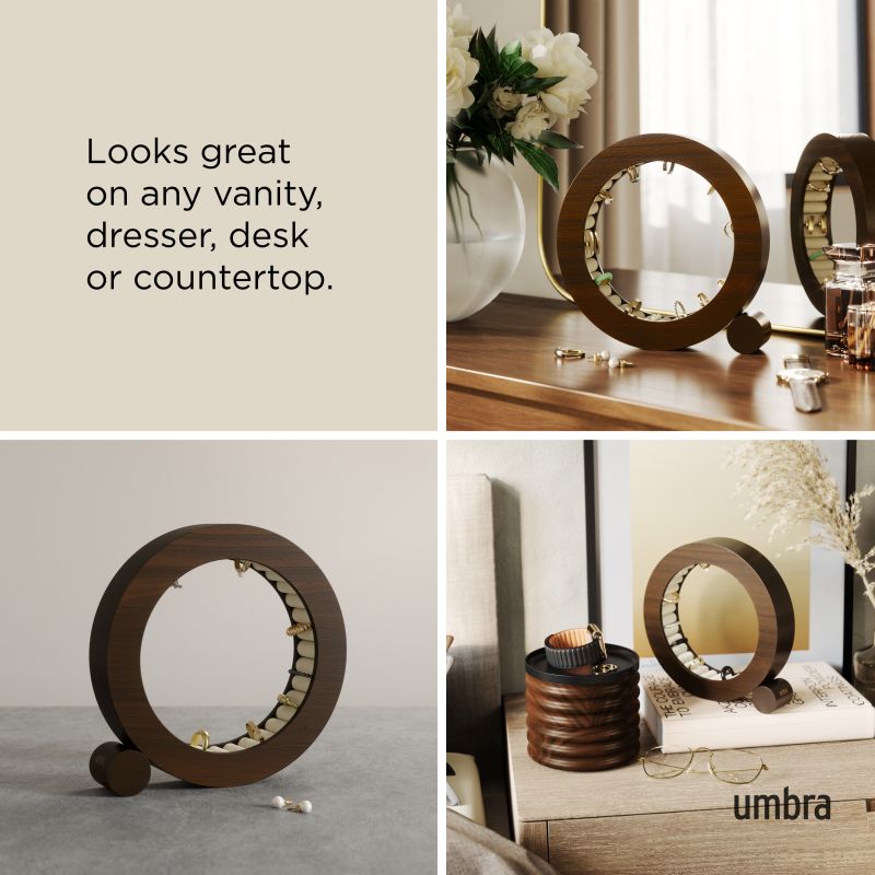 umbra ferris jewellery organiser walnut