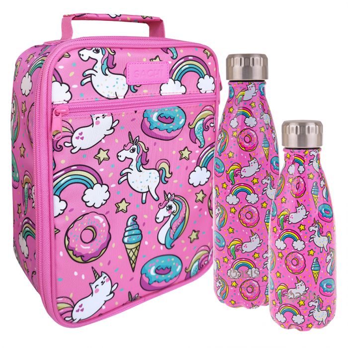 sachi "style 225" insulated junior lunch tote - unicorns