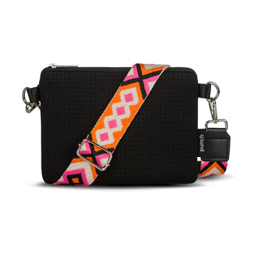 neoprene flat crossbody bag - black /small