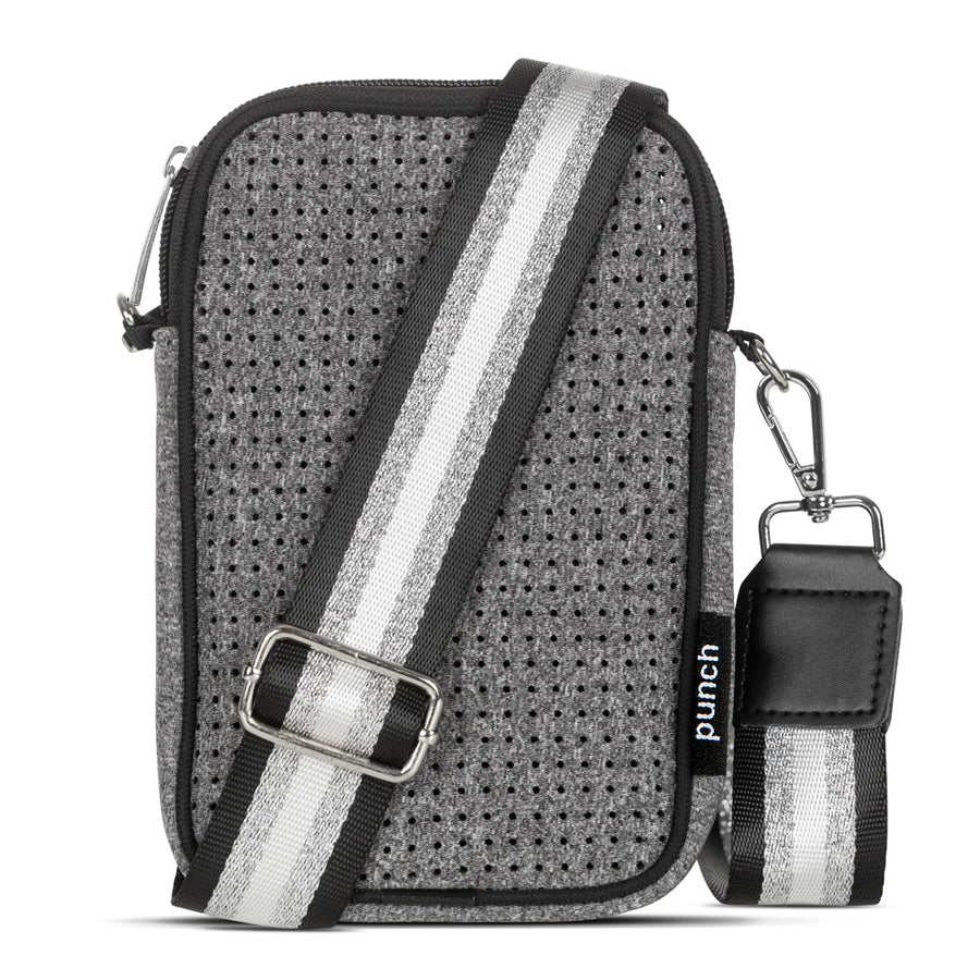 neoprene mobile bag - melange grey