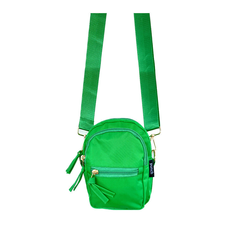 nylon crossbody bag - neon pink