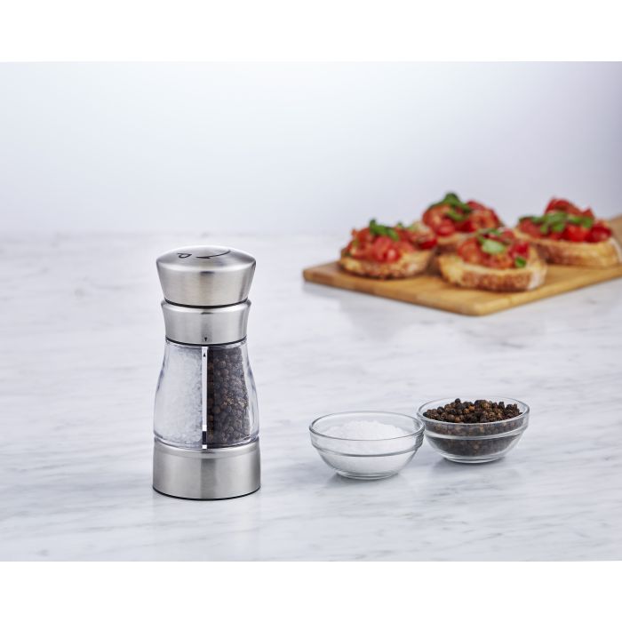 davis & waddell dual salt & pepper mill stainless steel