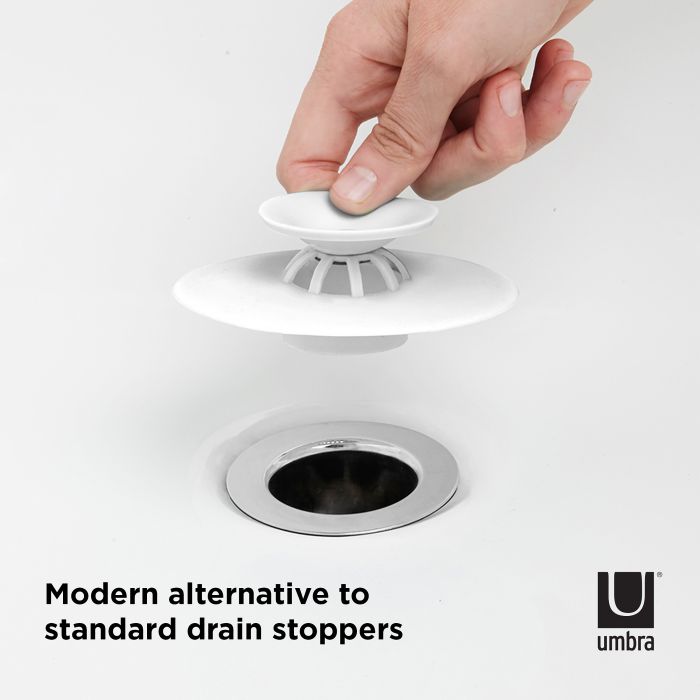 umbra flex drain plug and hair catcher - white