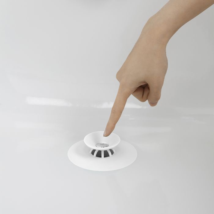 umbra flex drain plug and hair catcher - white