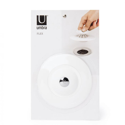umbra flex drain plug and hair catcher - white