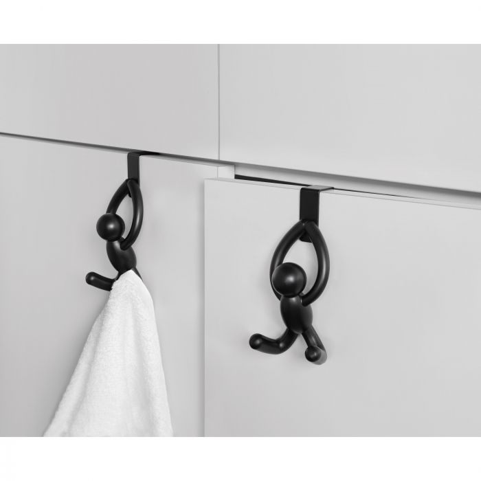 umbra buddy over the door cabinet hook set of 2 - black