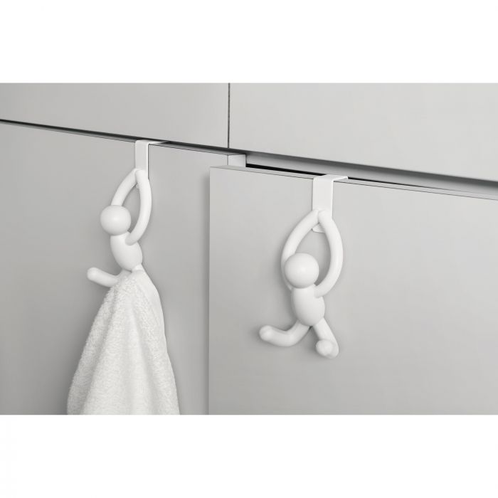 umbra buddy over the door cabinet hook set of 2 - white