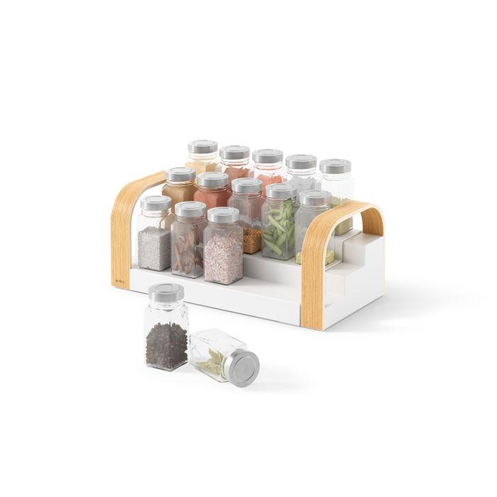 umbra bellwood 3- tier spice shelf white & natural