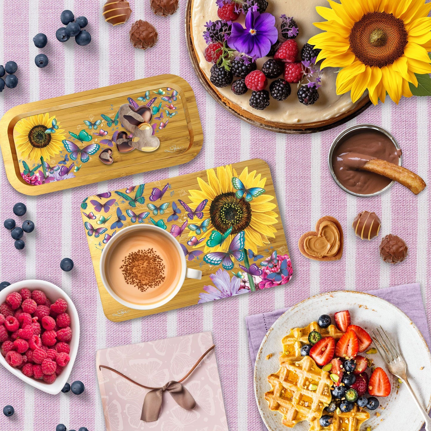 tea time tray - sunny butterflies