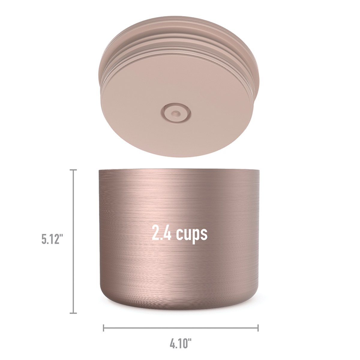 bentgo stainless steel insulated food container 560ml - rose gold