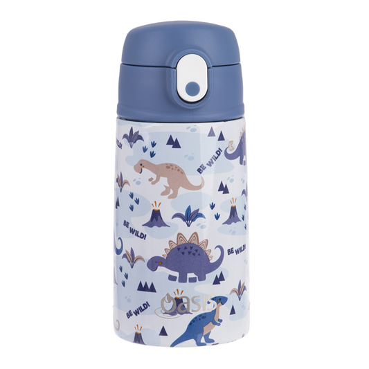 oasis stainless steel double wall insulated kid's drink bottle w/sipper 400ML - dinosaur land