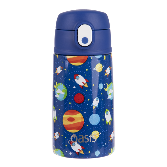 oasis stainless steel double wall insulated kid's drink bottle w/sipper 400ML - outer space