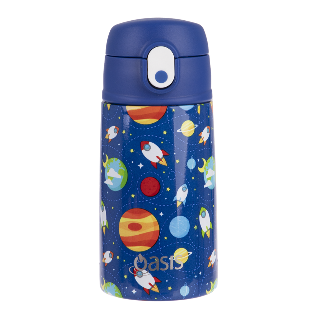 oasis stainless steel double wall insulated kid's drink bottle w/sipper 400ML - outer space