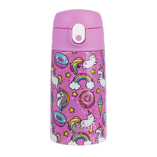 oasis stainless steel double wall insulated kid's drink bottle w/sipper 400ML - unicorn