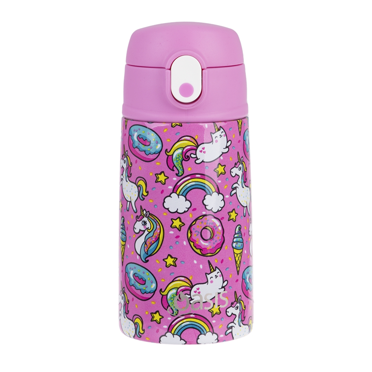 oasis stainless steel double wall insulated kid's drink bottle w/sipper 400ML - unicorn