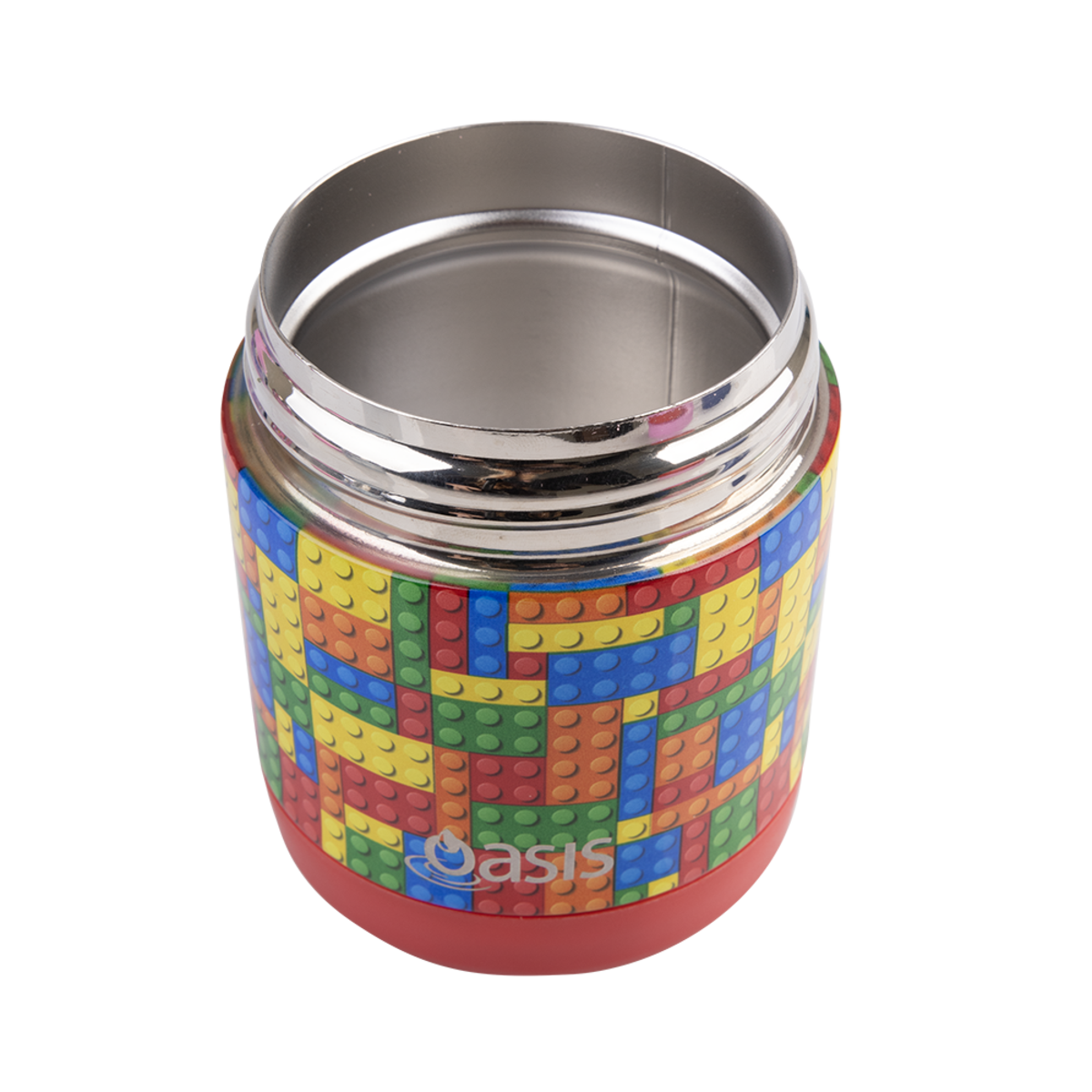 oasis stainless steel double wall insulated kids food flask 300ml - bricks