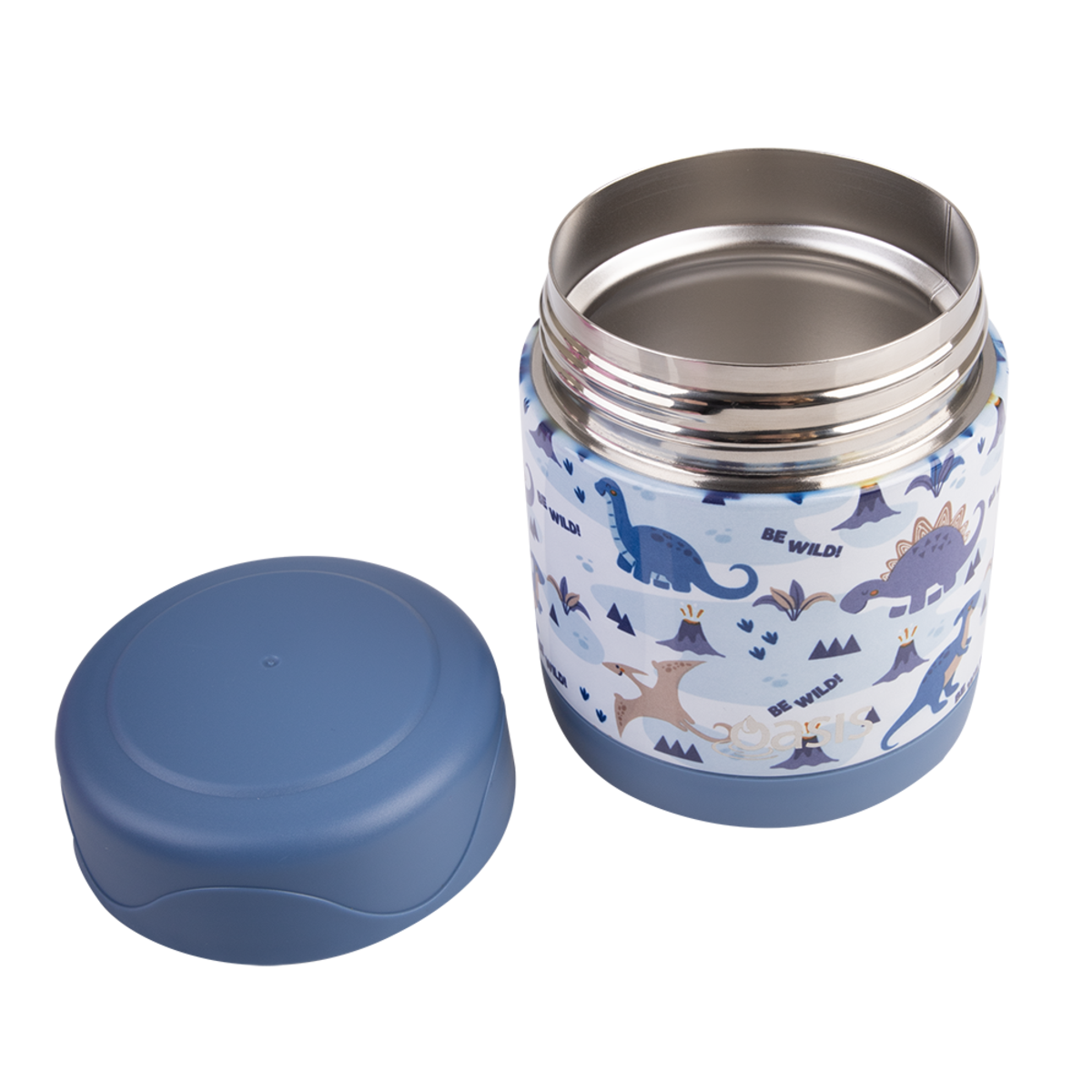 oasis stainless steel double wall insulated kids food flask 300ml - dinosaur land