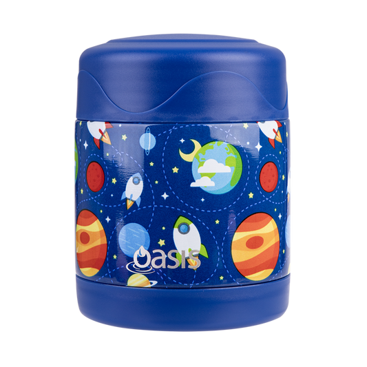 oasis stainless steel double wall insulated kids food flask 300ml - outer space