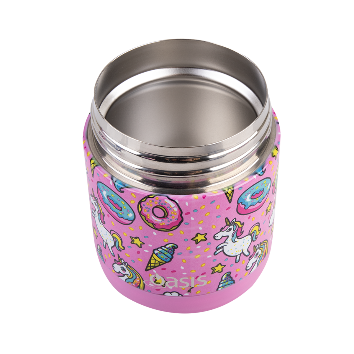 oasis stainless steel double wall insulated kids food flask 300ml - unicorn