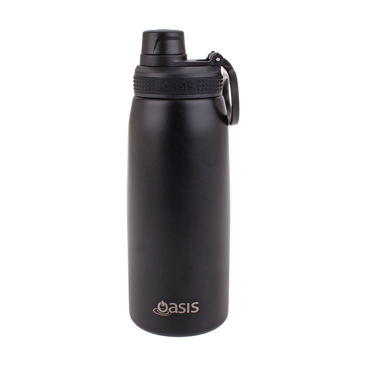 oasis stainless steel double wall insulated sports bottle w/ screw cap 780ml - black