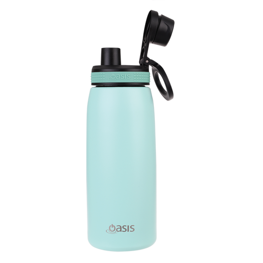 oasis stainless steel double wall insulated sports bottle w/ screw cap 780ml - mint