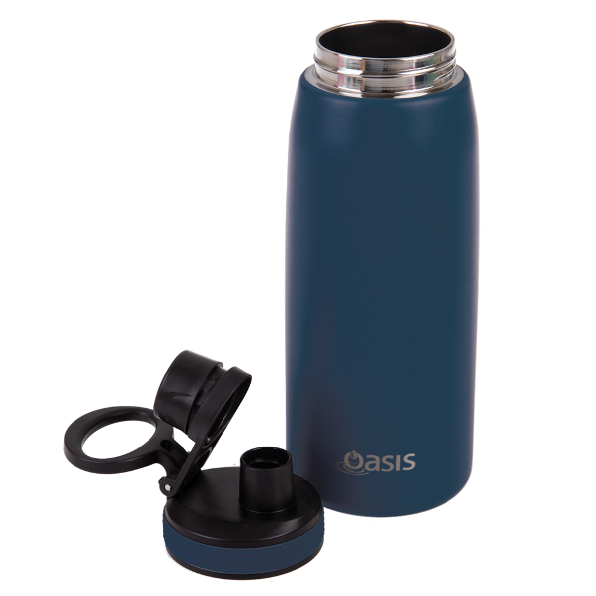 oasis stainless steel double wall insulated sports bottle w/ screw cap 780ml - navy