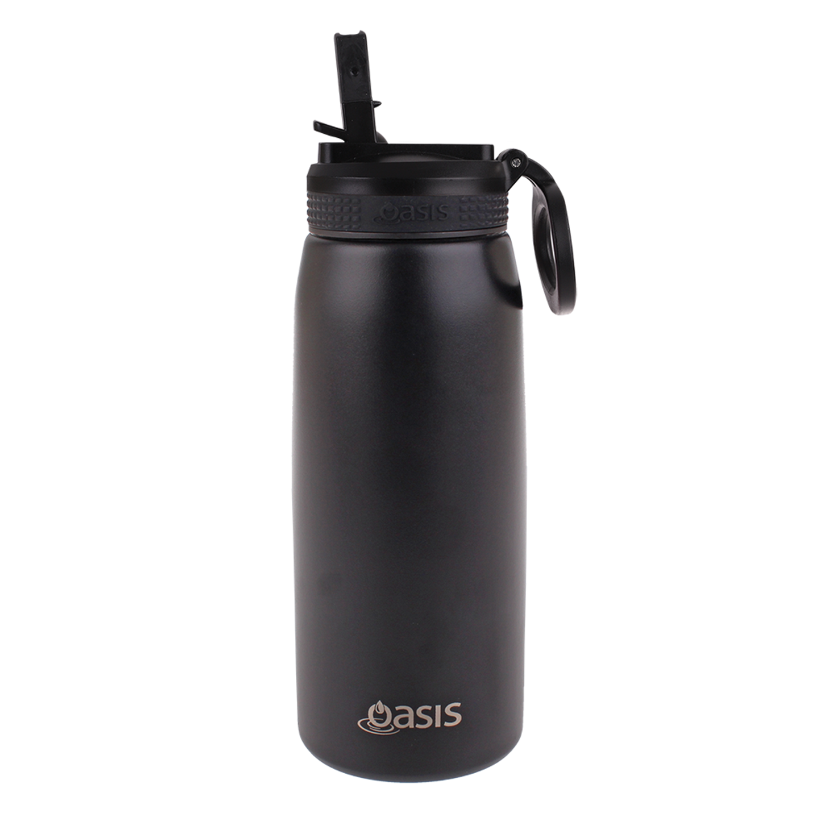 oasis stainless steel double wall insulated sports bottle w/ sipper spout 780ml - black