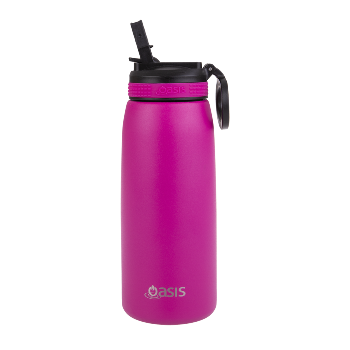 oasis stainless steel double wall insulated sports bottle w/ sipper spout 780ml - fuchsia