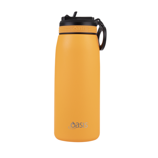 oasis stainless steel double wall insulated sports bottle 780ml - neon orange