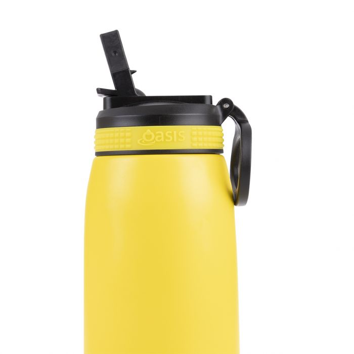 oasis stainless steel double wall insulated sports bottle 780ml - neon yellow