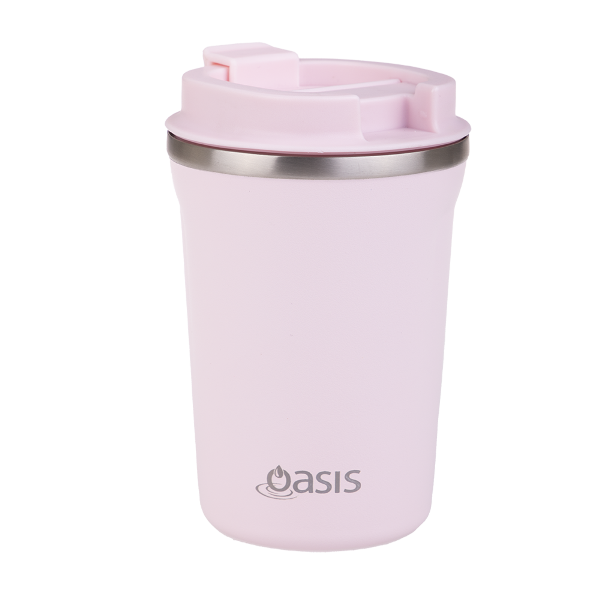 oasis stainless steel double wall insulated "travel cup" 380ml - pink