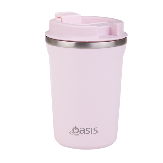 oasis stainless steel double wall insulated "travel cup" 380ml - pink