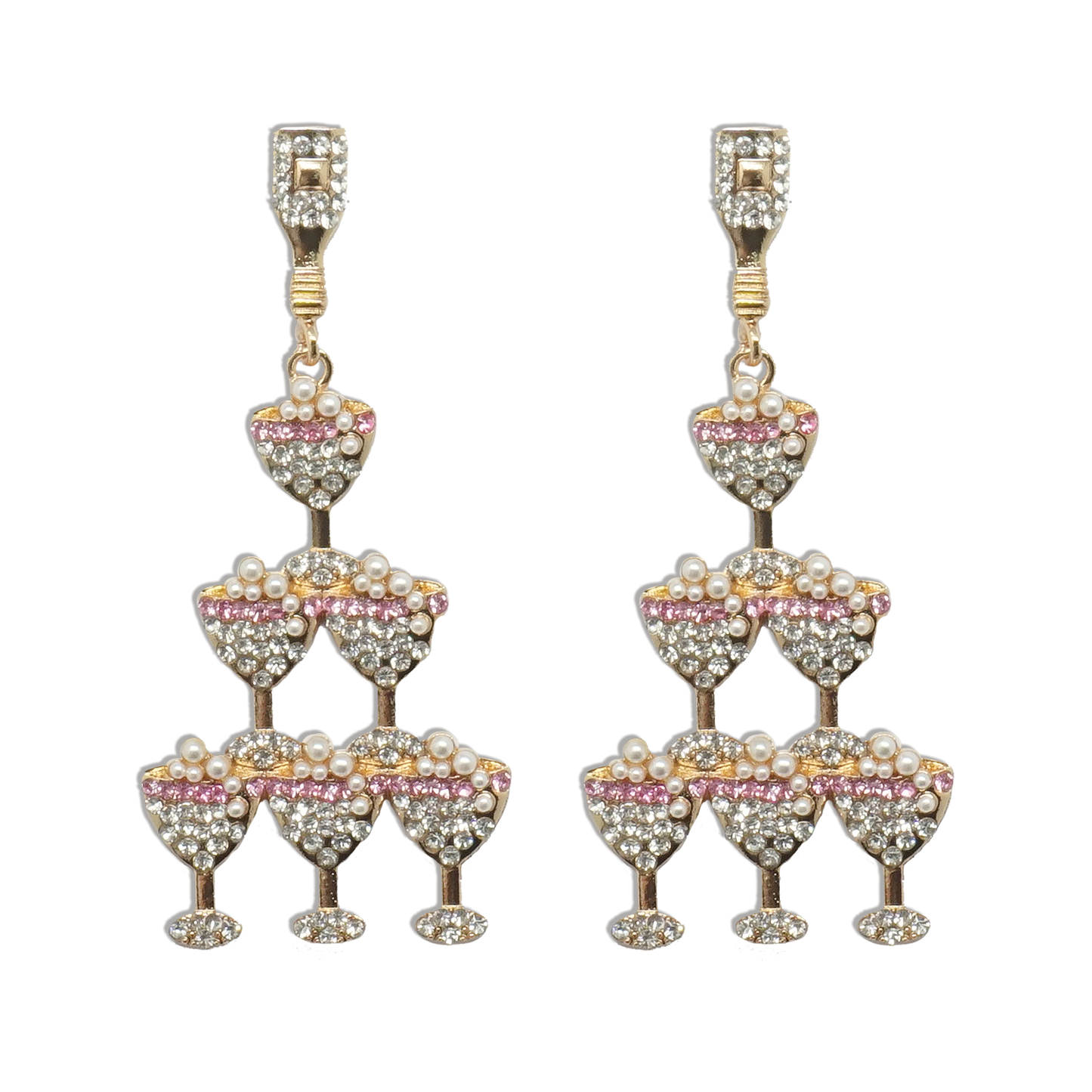 earring by lisa pollock- happiness champagne tower
