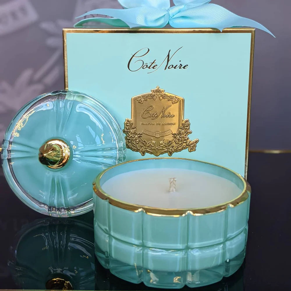 cote noire - art deco candle - tiffany blue & gold - persian lime - GML45001