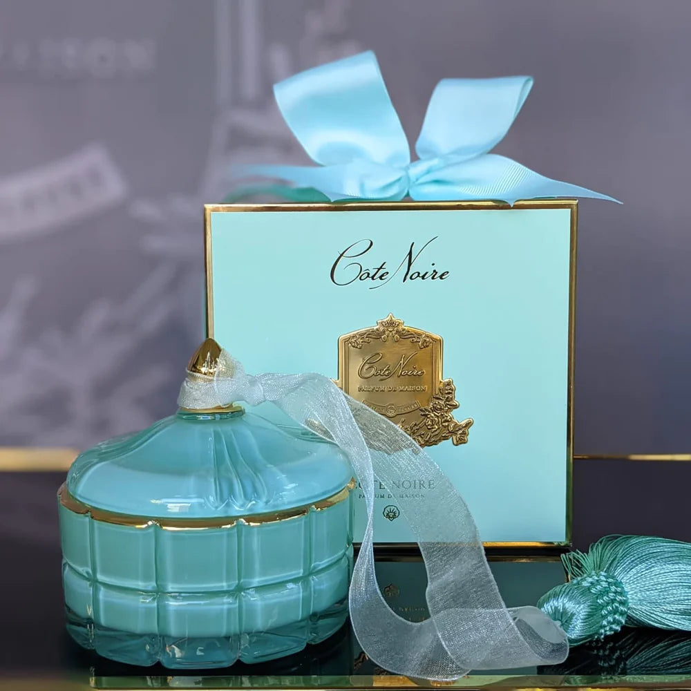 cote noire - art deco candle - tiffany blue & gold - persian lime - GML45001