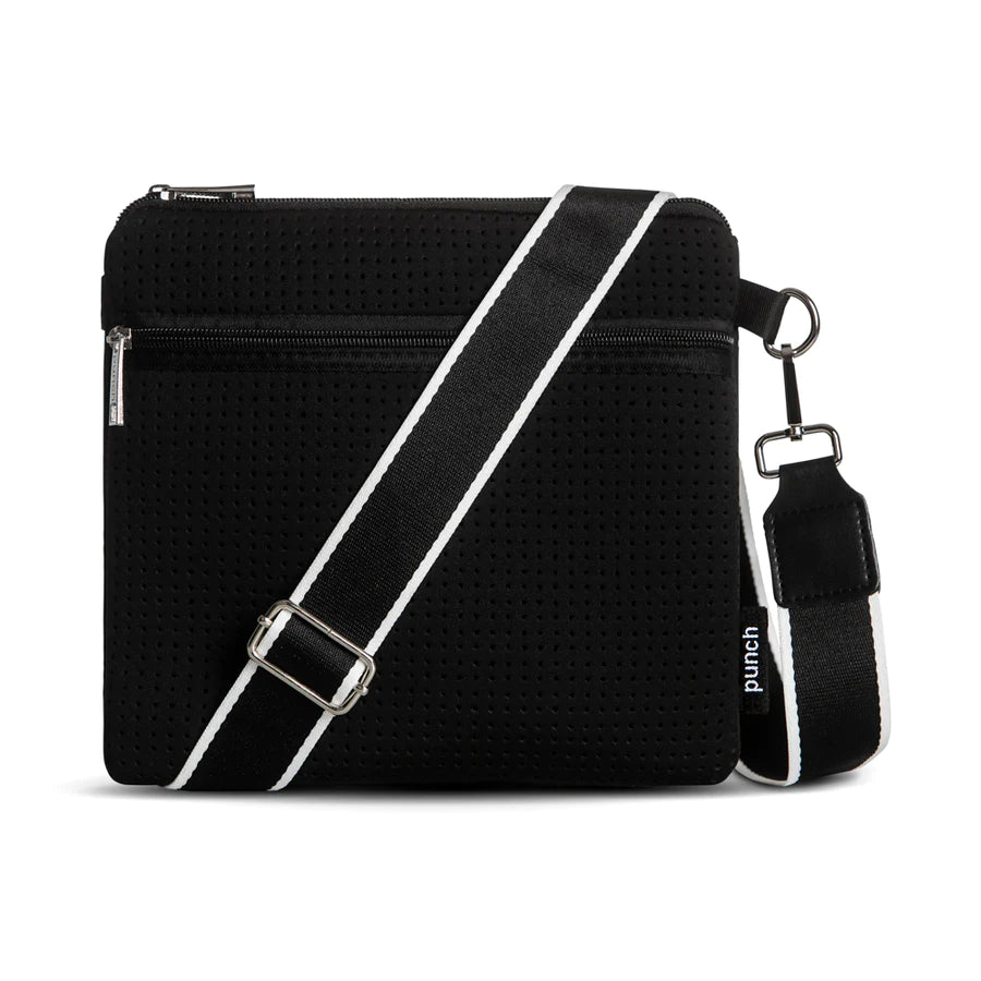 neoprene flat walker bag - black