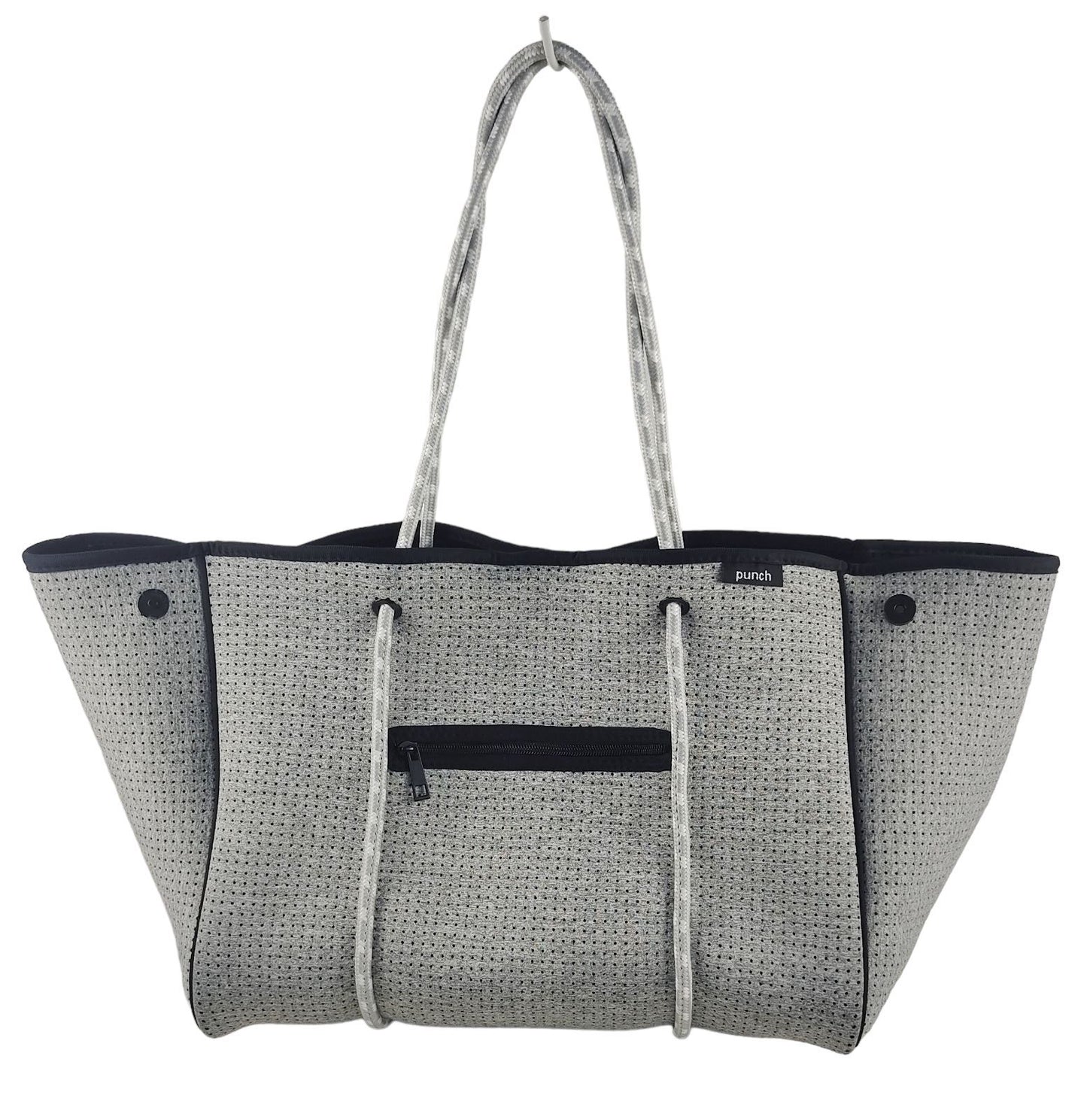 neoprene urban zip tote bag - mélange grey