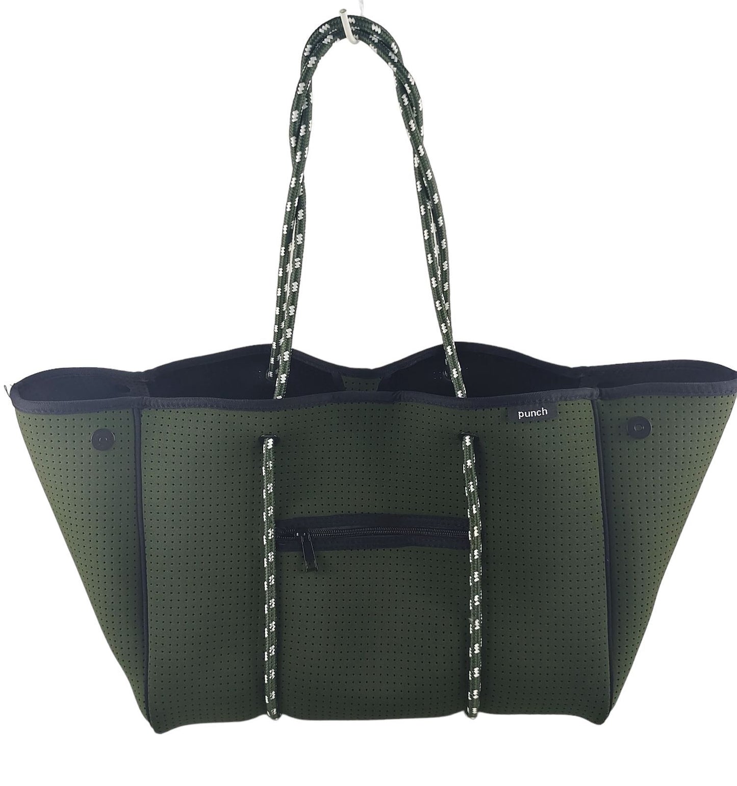 neoprene urban zip tote bag - olive