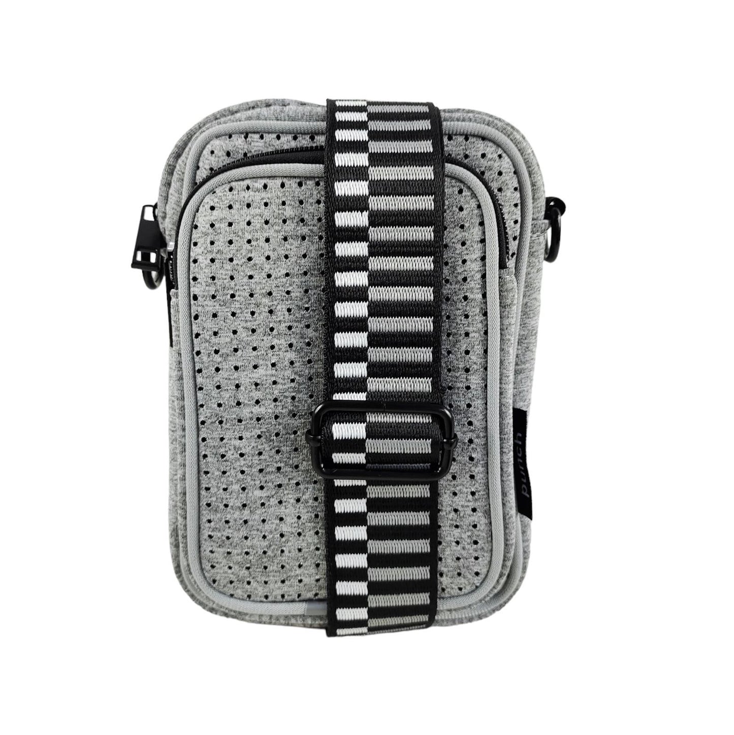 neoprene stroll cross body bag - mélange grey