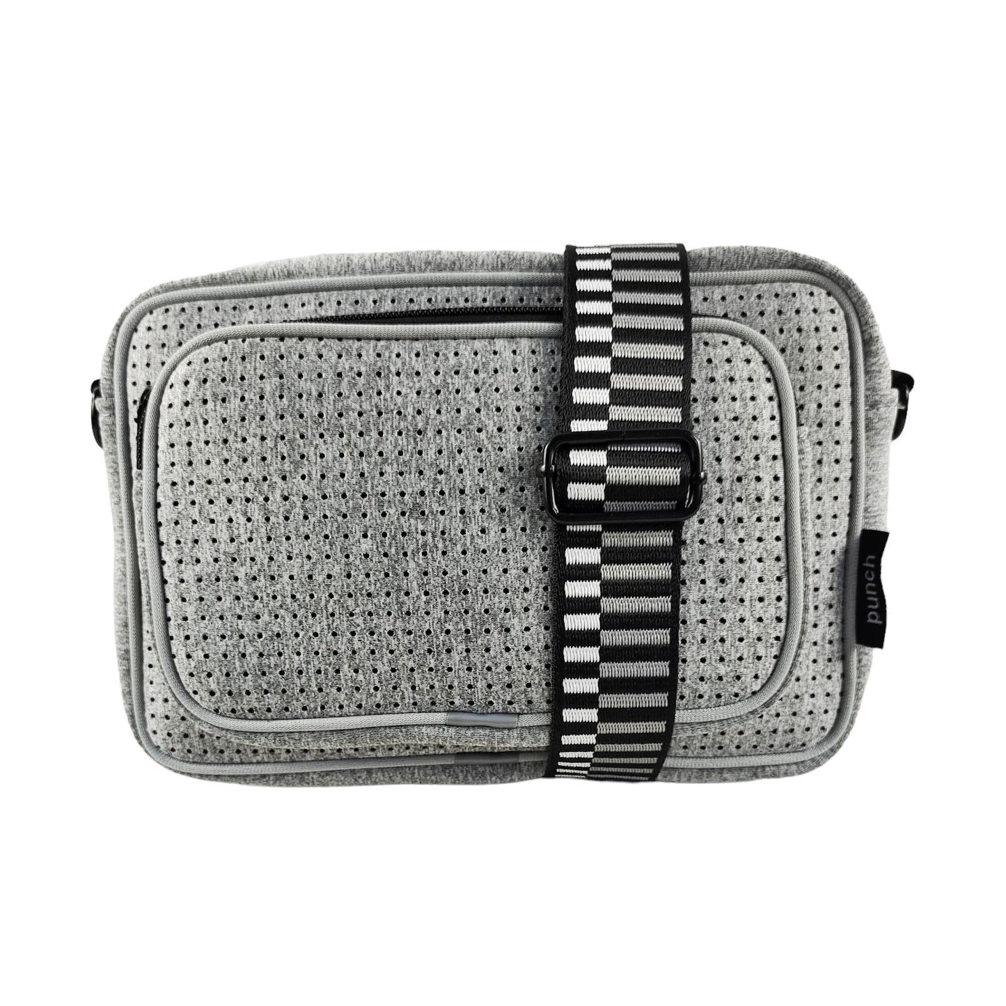 neoprene metro cross body bag - mélange grey