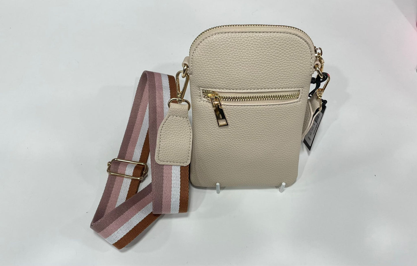 premium vegan leather walker bag - nude