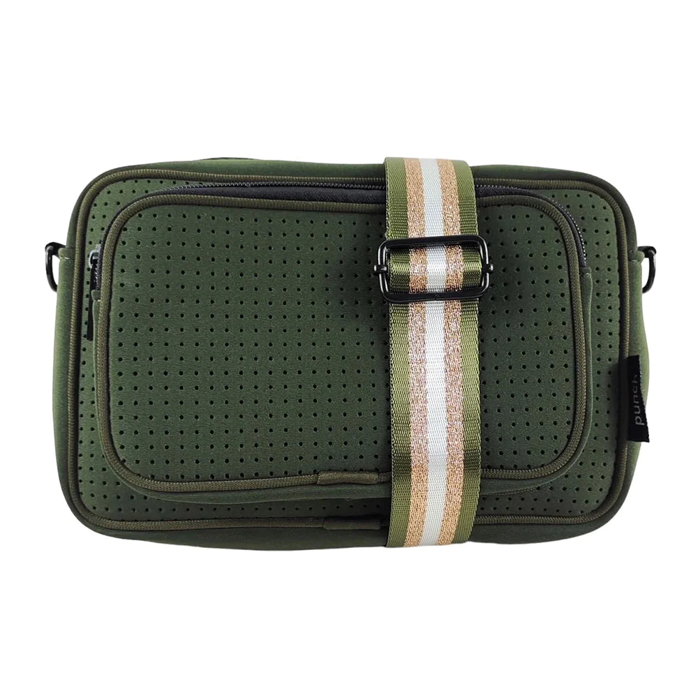 neoprene metro cross body bag - olive