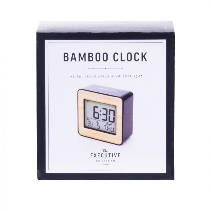 the executive collection bamboo desk clock