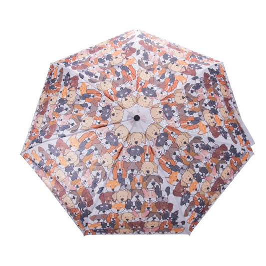 the dog collection foldable umbrella - white
