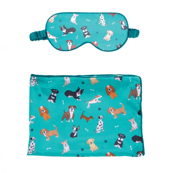 the dog collective satin sleep set - turquoise