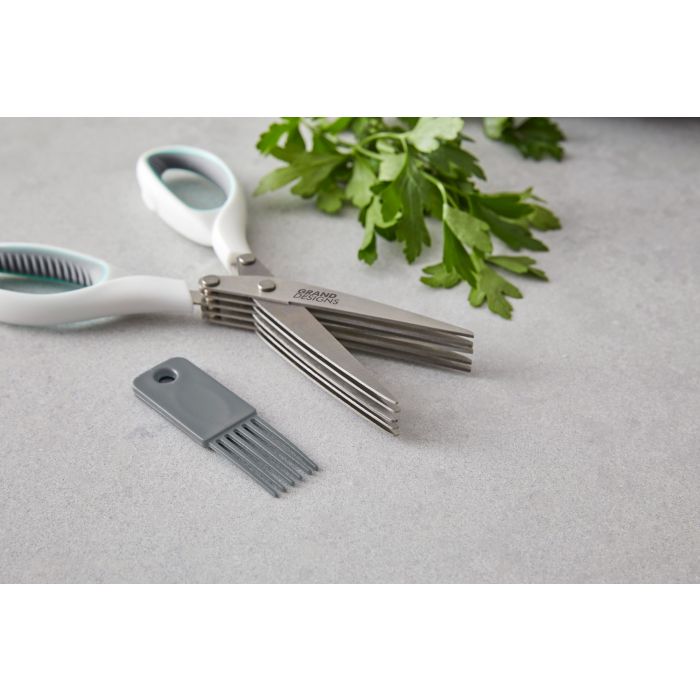 grand designs kitchen blade herb scissors - green