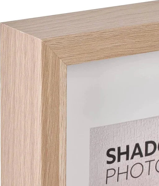 a3 mat to a4 shadow box wooden photo frame - oak