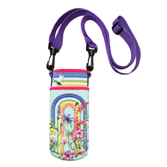 lisa pollock bottle /phone holder - wildflower rainbow